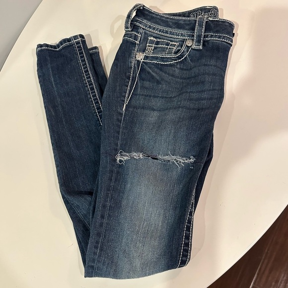 Miss Me Blue Skinny Jeans with Classic Indigo Style Y2K - Picture 5 of 5